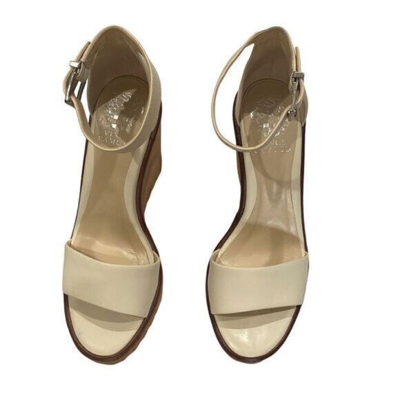 Vince Camuto Gretam Wedge Platform Beige Shoes Size 9M NWOB